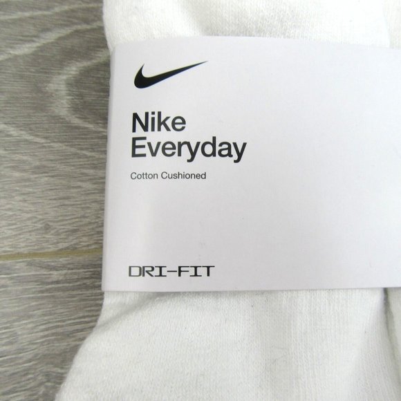 Nike Everyday Cushioned White Low Socks (6 Pack) Women's 6-10 / Youth 5Y-7Y NEW - Picture 3 of 7